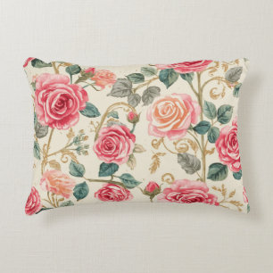 Coussins Décoratifs Motif de fleurs de rose rose, Beau, Élégant