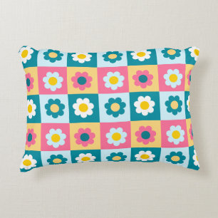 Coussins Décoratifs Motif de fleurs pastel colorées Rétro Mignon