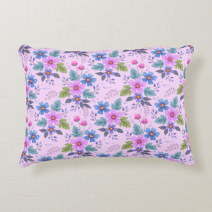 Coussins Décoratifs Motif de fleurs violettes bleues roses florales-36