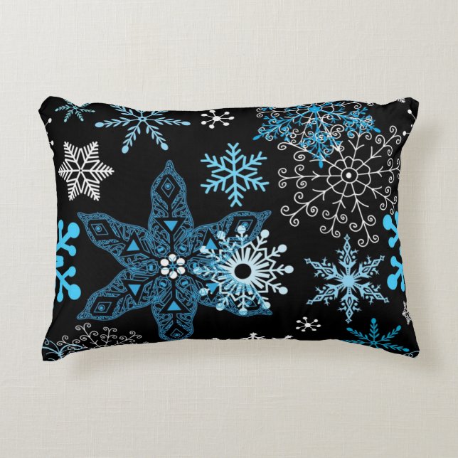 Coussins Décoratifs Motif de flocon de neige	 (Devant)