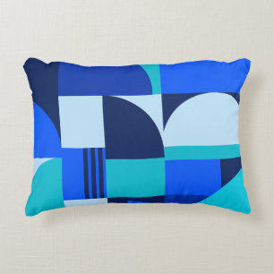 Coussins Décoratifs Motif de formes géométriques abstraites bleues mod