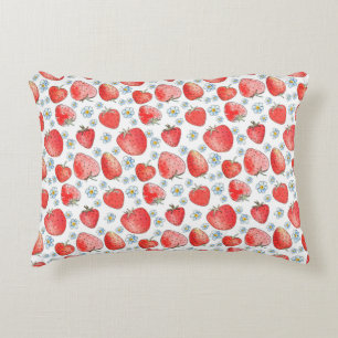 Coussins Décoratifs Motif de fraise fraîche et lumineuse en été. Eau