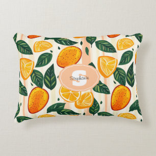 Coussins Décoratifs Motif de fruits d'agrumes avec Feuilles verts
