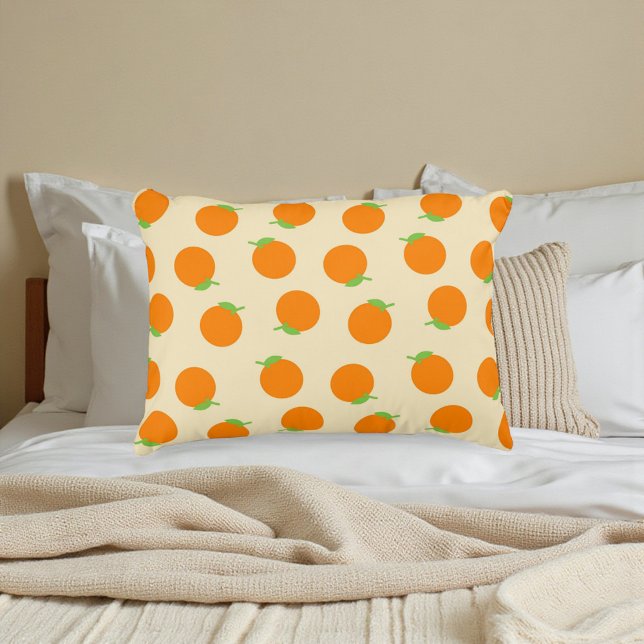Coussins Décoratifs Motif de fruits d'agrumes d'orange botanique (Botanical Orange Citrus Fruit Pattern Accent Pillow)