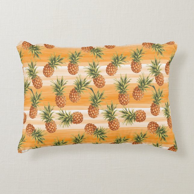 Coussins Décoratifs Motif de fruits d'ananas vert orange (Devant)