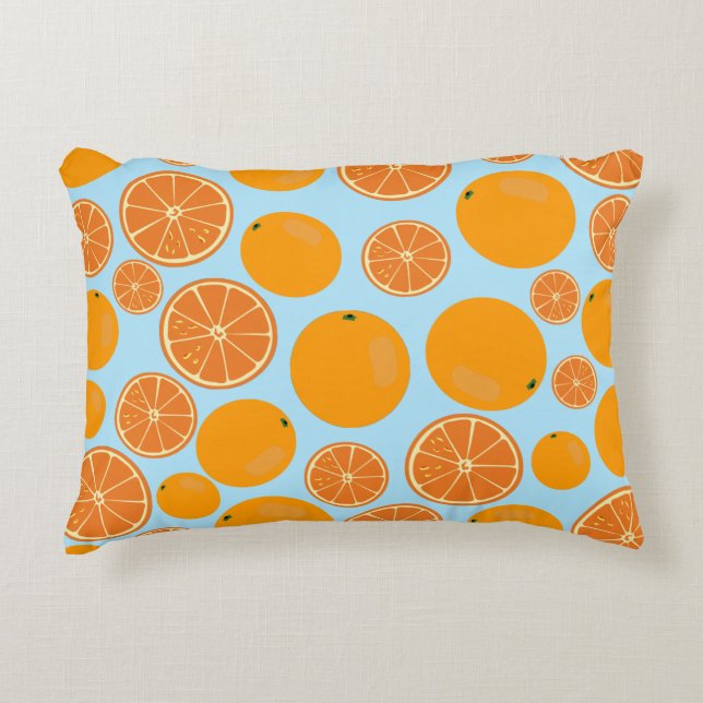Coussins Décoratifs Motif de fruits orange (Devant)