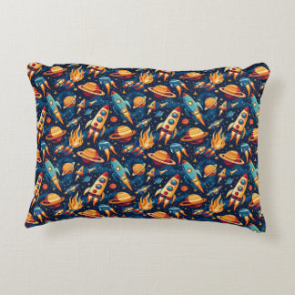Coussins Décoratifs Motif de fusée pour enfants avec planètes