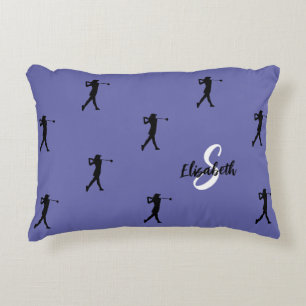Coussins Décoratifs Motif de golfeur Monogramme Golf Sports Pervenche