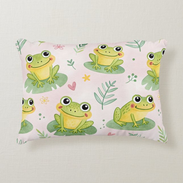 Coussins Décoratifs Motif de grenouilles mignonnes (Devant)