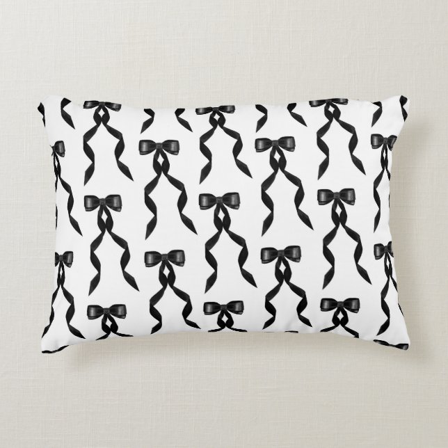 Coussins Décoratifs Motif de la Bow Noir (Devant)