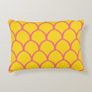 Coussins Décoratifs Motif de l'ananas tropical en rose et jaune