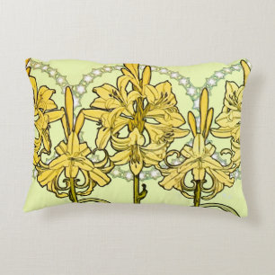 Coussins Décoratifs Motif de lys Art nouveau d'Alphonse Mucha vintage