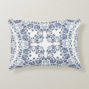 Coussins Décoratifs Motif de mandala géométrique bleu poussiéreux
