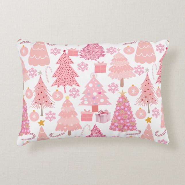 Coussins Décoratifs Motif de Noël rose (Devant)