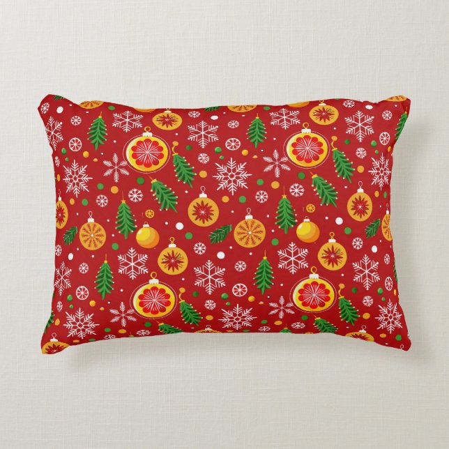 Coussins Décoratifs Motif de Noël rouge (Devant)