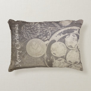 Coussins Décoratifs Motif de Noël vintage avec biscuits et café
