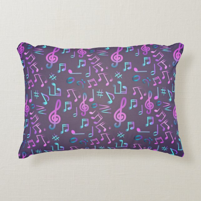 Coussins Décoratifs Motif de notes musicales (Devant)