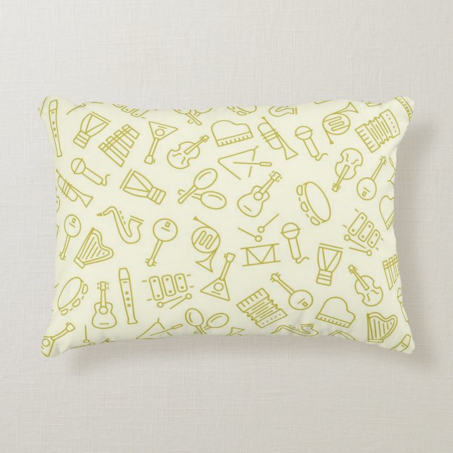 Coussins Décoratifs Motif de notes musicales (Devant)