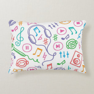 Coussins Décoratifs Motif de notes musicales