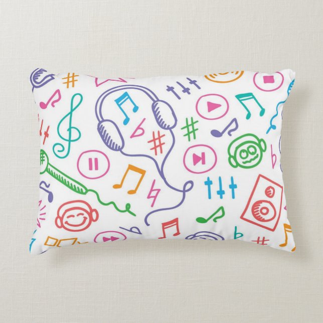 Coussins Décoratifs Motif de notes musicales (Devant)