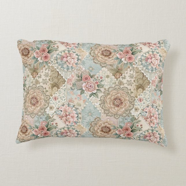 Coussins Décoratifs Motif de patchwork printanier sans couture (Dos)