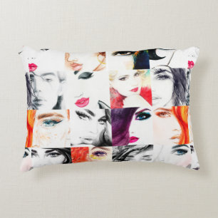 Coussins Décoratifs Motif de portrait féminin aquarelle