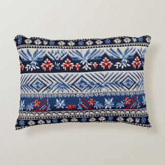 Coussins Décoratifs Motif de rayure de broderie folklorique