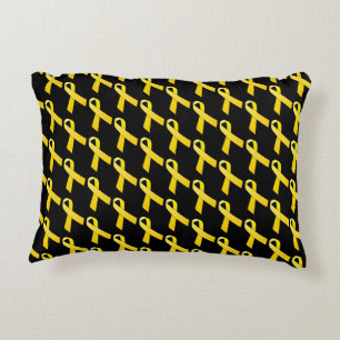 Coussins Décoratifs Motif de sensibilisation au ruban jaune