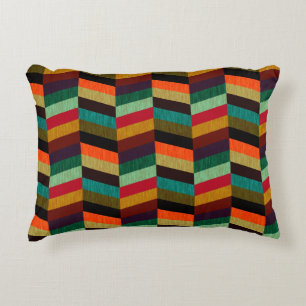 Coussins Décoratifs Motif de style herringbone multicolore coloré