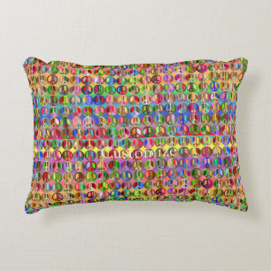 Coussins Décoratifs motif de symboles de paix multicolores