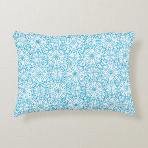 Coussins Décoratifs Motif de symétrie géométrique bleu blanc lumineux