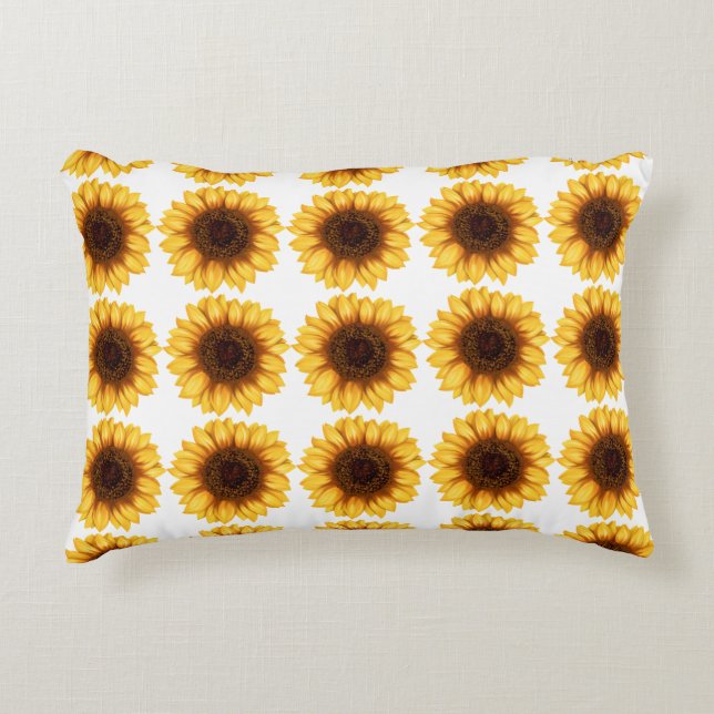 Coussins Décoratifs Motif de tournesol jaune vif (Devant)