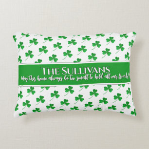 Coussins Décoratifs Motif de trèfles irlandais personnalisé pour une m