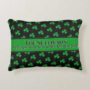 Coussins Décoratifs Motif de trèfles irlandais personnalisé pour une m