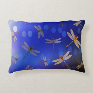 Coussins Décoratifs Motif De Vol De Dragon Bleu Et Blanc,