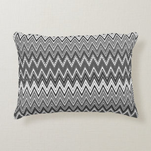 Coussins Décoratifs Motif de zigzag géométrique noir et blanc