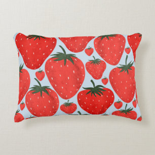 Coussins Décoratifs Motif d'été avec fraises isolées à la lumière