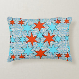 Coussins Décoratifs Motif d'étoile bleue et rouge