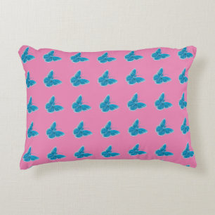 Coussins Décoratifs Motif d'illustration de découpage papillon bleu