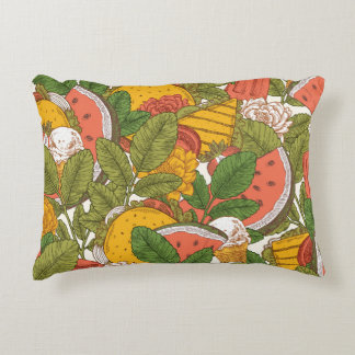 Coussins Décoratifs Motif d'illustration Vintage de nourriture d'été