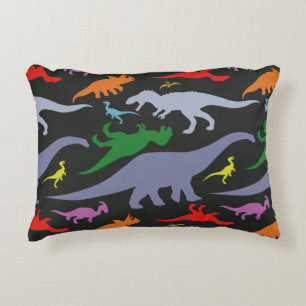 Coussins Décoratifs Motif Dinosaure coloré (foncé)