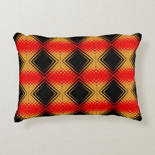 Coussins Décoratifs Motif d'or rouge rouge rétro