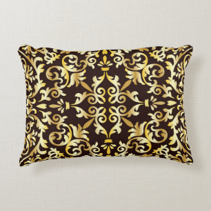 Coussins Décoratifs Motif doré baroque noir