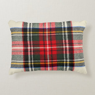 Coussins Décoratifs Motif écossais tartan. Laine rouge et blanche pla