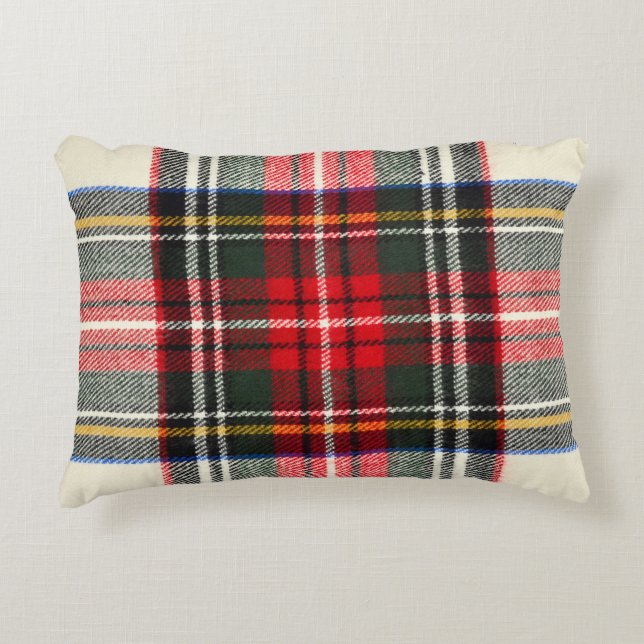 Coussins Décoratifs Motif écossais tartan. Laine rouge et blanche plai (Devant)