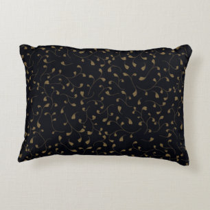 Coussins Décoratifs Motif élégant de vigne tourbillonnante en or sur f