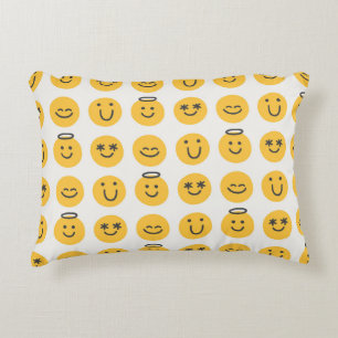 Coussins Décoratifs Motif Emoji Joyeux tiré à la main