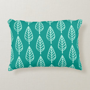 Coussins Décoratifs Motif en feuille de hêtre - Peacock et aqua