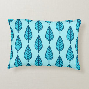 Coussins Décoratifs Motif en feuille de hêtre - Tons bleu ciel