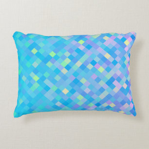 Coussins Décoratifs Motif en mosaïque bleu multicolore élégant